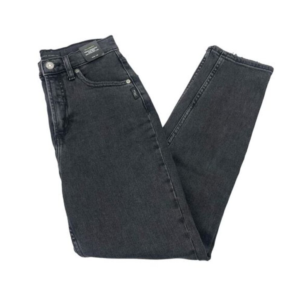 NWT SILVER JEANS Highly Desirable Slim Straight Jean Sz 24 Black - Picture 3 of 6